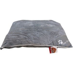 Лежак-подушка серый 88x65x15 см со съемным чехлом на молнии