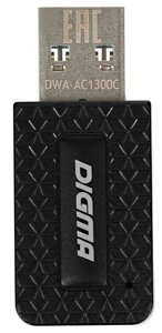 Сетевой адаптер Wi-Fi Digma DWA-AC1300C AC1300 USB 3.0 (ант. внутр.) 1ант. (упак.:1шт)