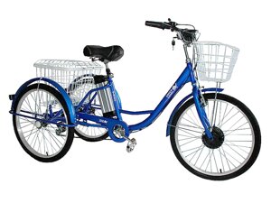 Электровелосипед GreenCamel Трайк-24 V2 7 скоростей (красный, синий, черный)