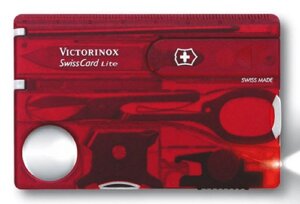 Швейцарская карта Victorinox SwissCard Lite (0.7300. T) красный полупрозрачный коробка подарочная в Москве от компании Техника в дом