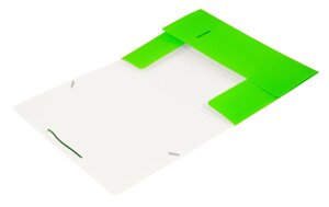 Папка на резинке Бюрократ Double Neon DNE510LETT A4 пластик кор. 30мм 0.5мм салатовый
