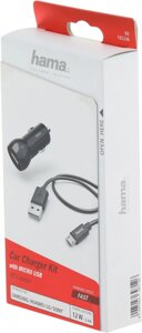 Комплект зар./устр. Hama H-183246 2.4A USB универсальное черный (00183246)