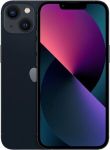 Смартфон Apple A2633 iPhone 13 128Gb 4Gb темная ночь моноблок 3G 4G 1Sim 6.1" 1170x2532 iOS 16 12Mpix 802.11