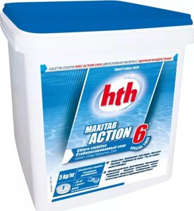 Двухслойная таблетка "6 в 1" Maxitab action-6 Easy для дезинфекции воды 5 кг
