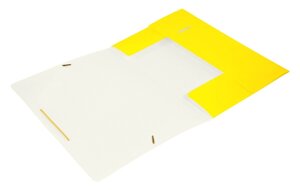 Папка на резинке Бюрократ Double Neon DNE510YEL A4 пластик кор. 30мм 0.5мм желтый