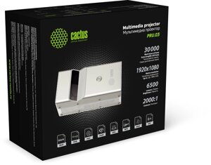Проектор Cactus CS-PRU. 03B. Full HD-A DLP 6500Lm LS 650Lm ANSI (1920x1080) 2000:1 ресурс лампы:30000часов 2xUSB typeA