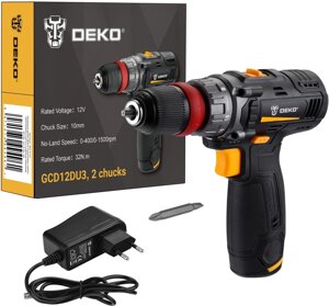 Дрель-шуруповерт Deko GCD12DU3 аккум. патрон: быстрозажимной (063-4114)