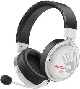 Наушники с микрофоном A4Tech Bloody MR590 Sports белый/черный 1.5м мониторные BT/Radio/3.5mm оголовье (MR590+