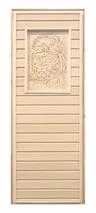 Дверь глухая липа с рисунком (коробка Листва) 1900х700 в Москве от компании Техника в дом