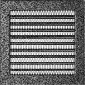 Вентиляционная решетка черная/серебро с задвижкой (22*22) 22CSX