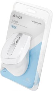 Мышь A4Tech Fstyler FB35 белый/серый оптическая (2000dpi) беспроводная BT/Radio USB для ноутбука (6but)