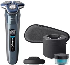 Бритва роторная Philips S7882/55 реж. эл.:4 питан.: аккум. синий/серебристый