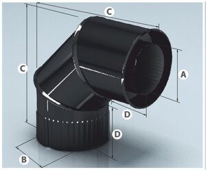 Сэндвич-колено эмалированное 90° d 115*200мм