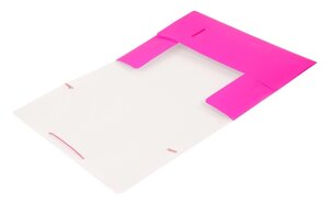 Папка на резинке Бюрократ Double Neon DNE510PINK A4 пластик кор. 30мм 0.5мм розовый