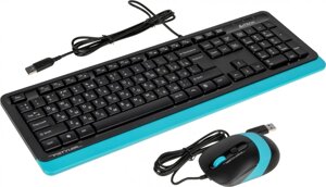 Клавиатура + мышь A4Tech Fstyler F1010 клав: черный/синий мышь: черный/синий USB Multimedia (F1010 BLUE)