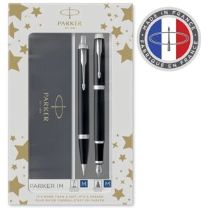 Набор ручек Parker IM Core FK221 (CW2093215) Black CT сталь нержавеющая подар. кор. ручка перьевая, ручка шариковая