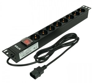 Блок распределения питания NTSS NTSS-PDU-DA1017 гор. размещ. 8xSchuko базовые 10A C14 2м