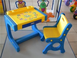 Детский стол (парта) с выдвижным ящиком и стул Haenim Toy
