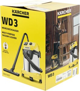 Строительный пылесос Karcher WD 3 P S V-17/4/20 1000Вт (уборка: сухая/сбор воды) желтый
