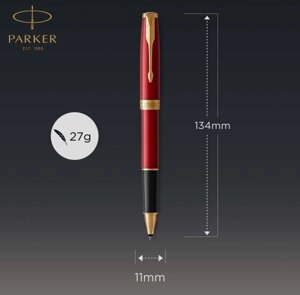 Ручка роллер Parker Sonnet Core T539 (CW1931475) LaqRed GT F черн. черн. подар. кор.