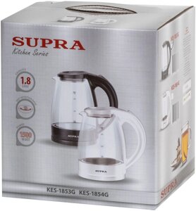 Чайник электрический Supra KES-1853G 1.8л. 1500Вт черный/прозрачный корпус: стекло/пластик