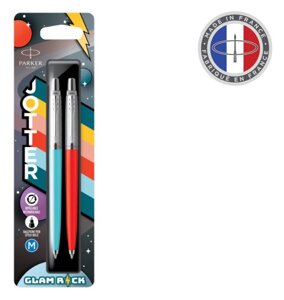 Набор ручек Parker Jotter Originals 70s Glam Rock (2162141) Azure Blue/Vermilion M син. черн. блистер ручка шариковая