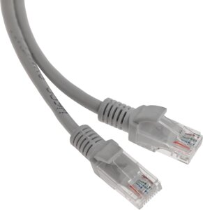 Патч-корд Premier PP12-5M 1000Гбит/с UTP 4 пары cat. 5E CCA molded 5м серый RJ-45 (m)-RJ-45 (m)