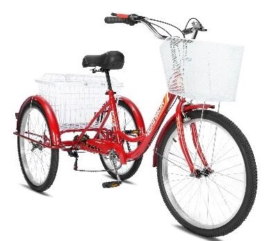Трехколесный взрослый велосипед РВЗ Чемпион 24 (красный) от компании Техника в дом - фото 1
