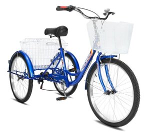 Трехколесный взрослый велосипед РВЗ Чемпион 24 (синий)