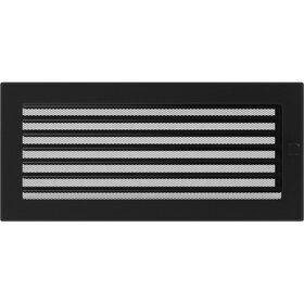 Вентиляционная решетка черная с задвижкой (17*37) 37CX от компании Техника в дом - фото 1