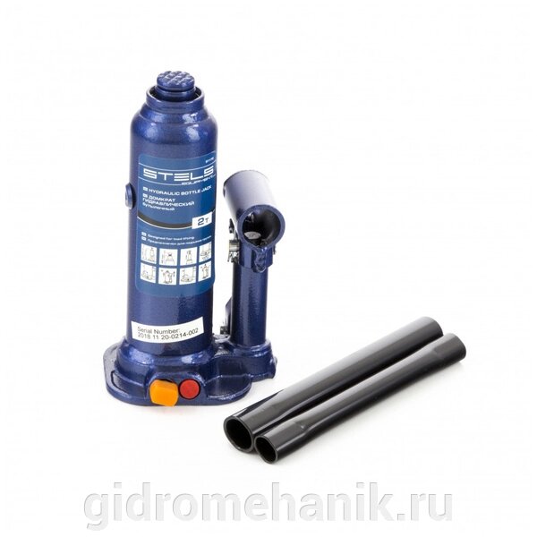 Домкрат гидравлический бутылочный, 2 т, h подъема 178-338 мм, в пластиковом кейсе Stels 51172 от компании Гидромеханик - фото 1