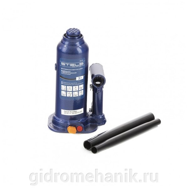 Домкрат гидравлический бутылочный, 3 т, h подъема 188-363 мм Stels 51161 от компании Гидромеханик - фото 1