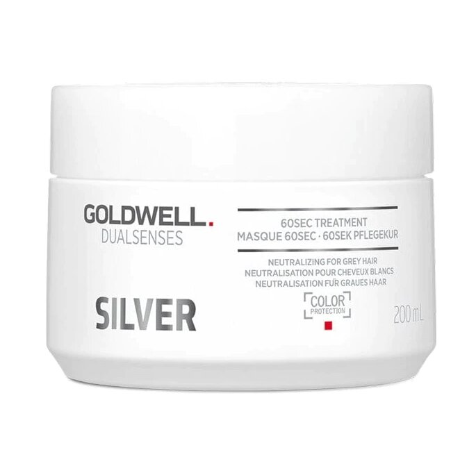 Goldwell Dualsenses Silver 60Sec Treatment Mask - интенсивный уход  для коррекции цвета осветленных волос, 200 мл. от компании Интернет-магазин "Well-cosmetics" - фото 1