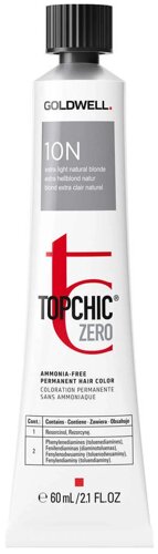 Goldwell Topchic ZERO 10N (Extra Light Natural Blonde) - стойкая безаммиачная крем-краска, 60мл.