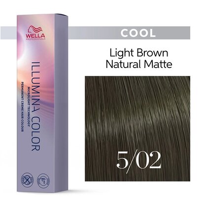 Illumina Color 5/02 (светло - коричневый натурально матовый) - стойкая крем краска, 60 мл. от компании Интернет-магазин "Well-cosmetics" - фото 1