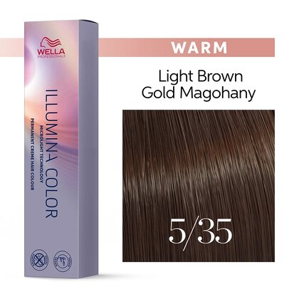 Illumina Color 5/35 (светло-коричневый золотисто-махагоновый) - стойкая крем краска, 60 мл. от компании Интернет-магазин "Well-cosmetics" - фото 1