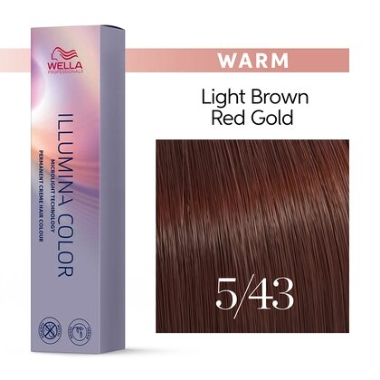 Illumina Color 5/43 (светло-коричневый медно-золотистый) - стойкая крем краска, 60 мл. от компании Интернет-магазин "Well-cosmetics" - фото 1