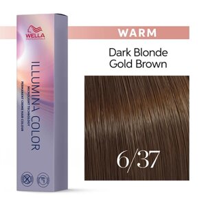 Illumina Color 6/37 (темный блонд золотисто-коричневый) - стойкая крем краска, 60 мл.