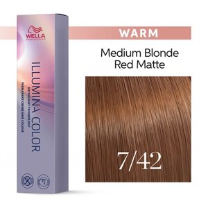 Illumina Color 7/42 (блонд рыже-матовый) - стойкая крем краска, 60 мл.