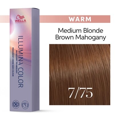 Illumina Color 7/75 (блонд коричневый махагоновый) - стойкая крем краска, 60 мл. от компании Интернет-магазин "Well-cosmetics" - фото 1