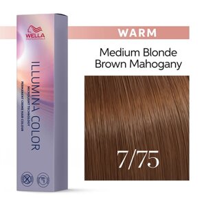 Illumina Color 7/75 (блонд коричневый махагоновый) - стойкая крем краска, 60 мл.