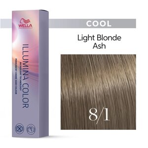 Illumina Color 8/1 (светлый блонд пепельный) - стойкая крем краска, 60 мл.