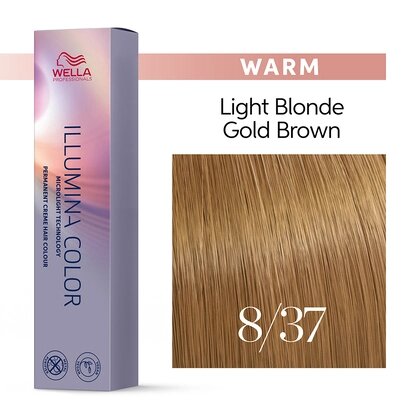 Illumina Color 8/37 (светлый блонд золотисто-коричневый) - стойкая крем краска, 60 мл. от компании Интернет-магазин "Well-cosmetics" - фото 1