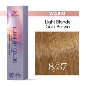 Illumina Color 8/37 (светлый блонд золотисто-коричневый) - стойкая крем краска, 60 мл.