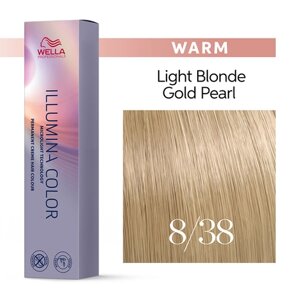 Illumina Color 8/38 (светлый блонд золотисто-жемчужный) - стойкая крем краска, 60 мл.