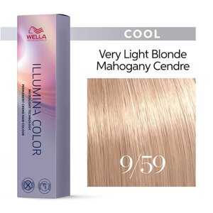 Illumina Color 9/59 (очень светлый блонд махагоновый сандре) - стойкая крем краска, 60 мл.