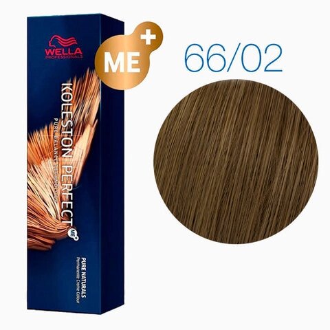 Koleston Perfect Me+ 66/02 (Темный блонд интенсивный натуральный матовый) - стойкая краска, 60 мл.