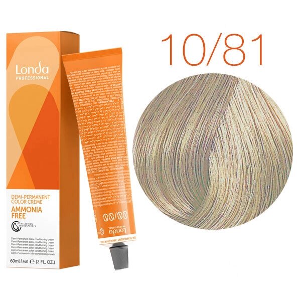 Londa Color Ammonia Free 10/81 (яркий блонд перламутрово-пепельный) - интенсивное тонирование, 60 мл. от компании Интернет-магазин "Well-cosmetics" - фото 1