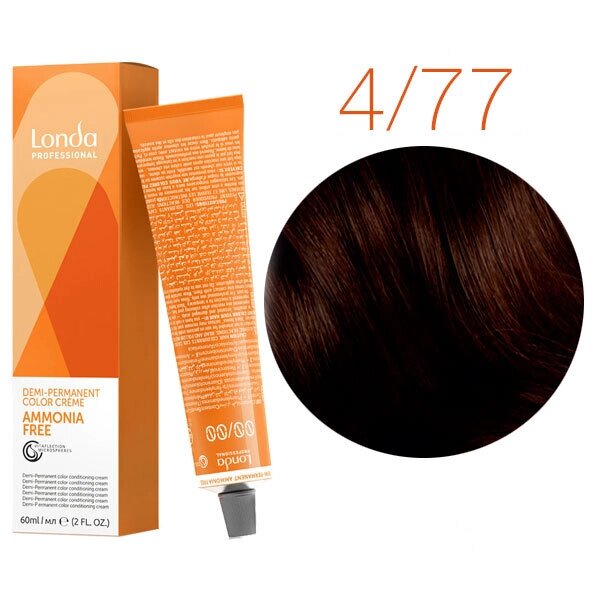 Londa Color Ammonia Free 4/77 (шатен интенсивный коричневый) - интенсивное тонирование, 60 мл. от компании Интернет-магазин "Well-cosmetics" - фото 1