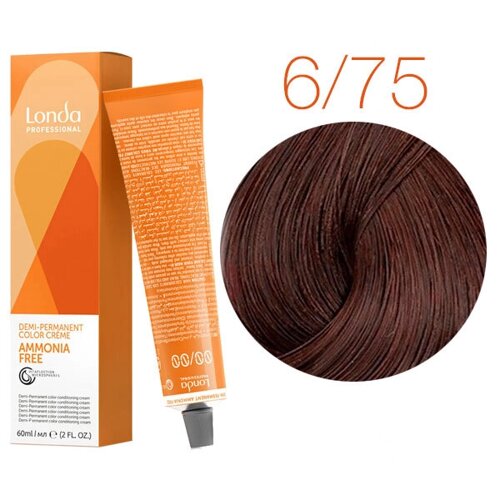 Londa Color Ammonia Free 6/75 (тёмный блонд коричнево-красный) - интенсивное тонирование, 60 мл.